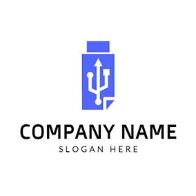 USB Logo Blue Wireless Usb Drive Icon logo design