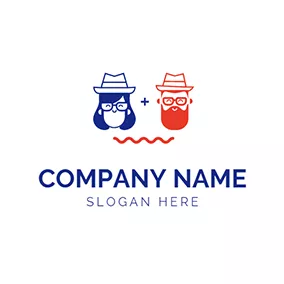 Fashion & Beauty Logo Blue Woman and Orange Man logo design