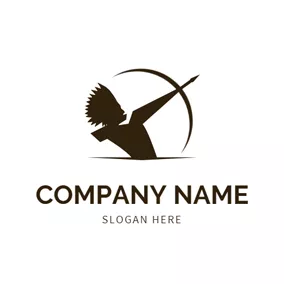 Hunter Logo Bow and Hunter Icon logo design