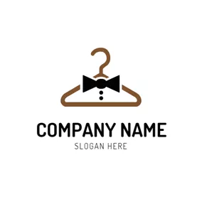 Clothing Logo Bow Tie and Coat Hanger logo design