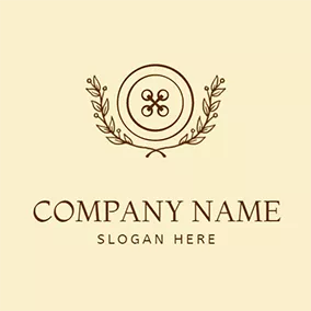 Handmade Logo Branch Leaf Button Handmade logo design