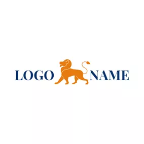 銀行Logo Brave Yellow Lion logo design