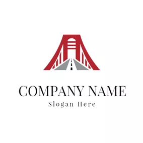 Transportation Logo Bridge and Road Icon logo design