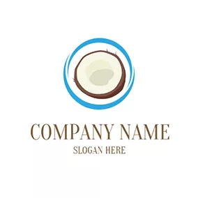 Food & Drink Logo Brown and Beige Coconut logo design