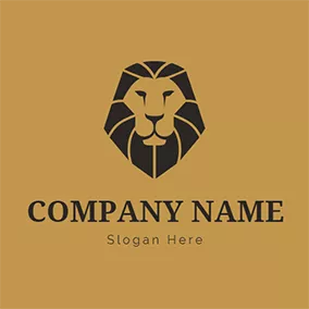 獅子Logo Brown and Black Lion Head logo design