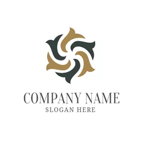 銀行Logo Brown and Blue Morning Glory logo design