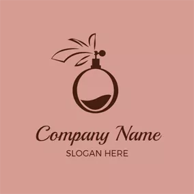 Sketch Logo Brown and Pink Perfume Bottle logo design