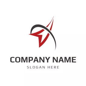 Kompass Logo Brown and Red Compass logo design