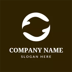 Abstract Logo Brown and White Circle logo design