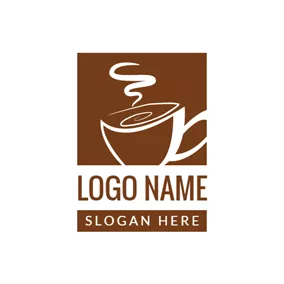Coffee Logo Brown and White Coffee Cup logo design