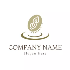 Finance & Insurance Logo Brown and White Coin logo design