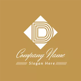 Letter Logo Brown and White Letter D logo design