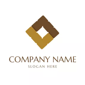 フローリング　ロゴ Brown and Yellow Tile Icon logo design