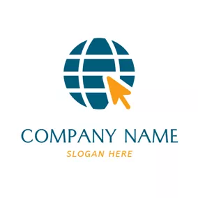 Science & Technology Logo Brown Arrow and Blue Earth logo design