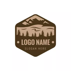 Park Logo Brown Badge and Park Icon logo design