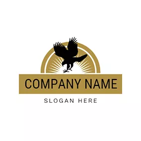 Osprey Logo Brown Banner Sun and Osprey logo design