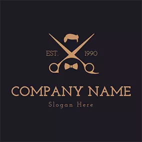 Male Logo Brown Big Scissor logo design