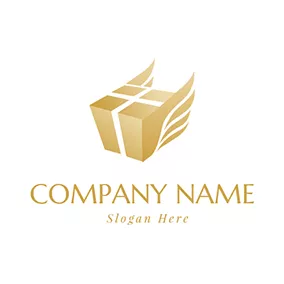 翅膀Logo Brown Box and Wings logo design
