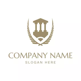 Pillar Logo Brown Branch and Building logo design