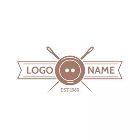 Tailor Logo Brown Button and Tailor logo design