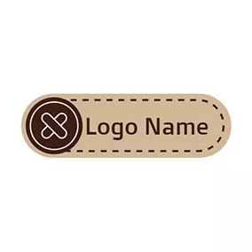 Button Logo Brown Button Swing and DIY logo design