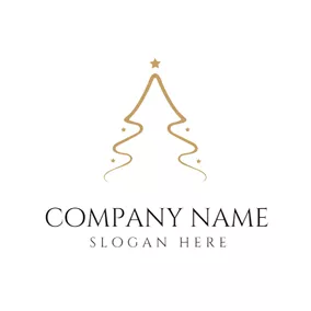 聖誕節Logo Brown Christmas Tree logo design