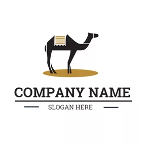 Camel Logo Brown Circle and Black Camel logo design