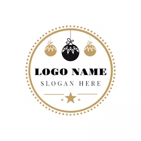 聖誕節Logo Brown Circle and Candy logo design