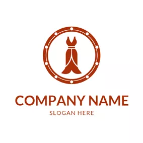 Fashion & Beauty Logo Brown Circle and Formal Dress logo design