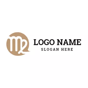 Virgo Logo Brown Circle and Virgo Icon logo design