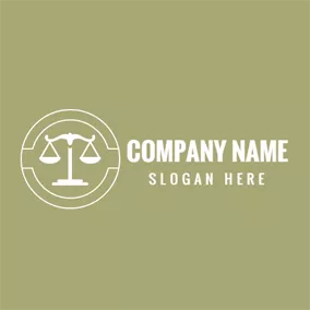 Legal Logo Brown Circle and White Balance logo design