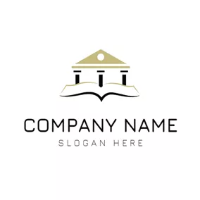 Attorney & Law Logo Brown Court and White Book logo design