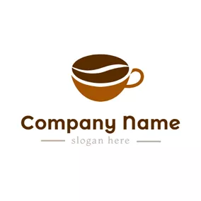 Kaffee-Logo Brown Cup and Chocolate Coffee logo design