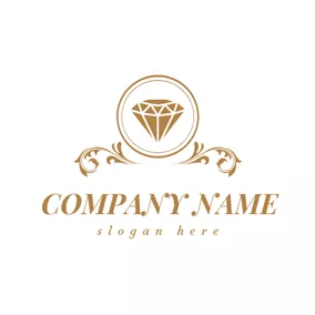 Fashion & Beauty Logo Brown Decoration and Diamond logo design