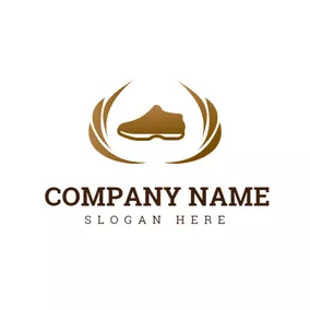 Sneaker Logo Brown Decoration and Encircled Shoe logo design