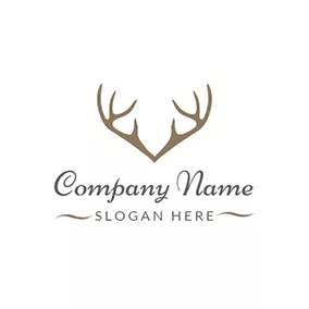 鹿Logo Brown Deer Horn Icon logo design