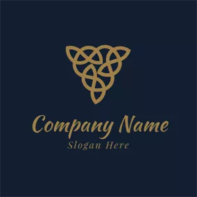 Abstract Logo Brown Downward Pointing Triangle logo design