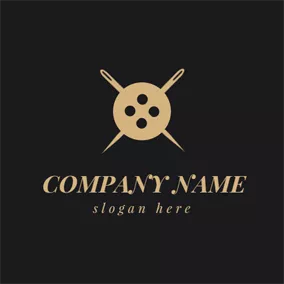 Fashion & Beauty Logo Brown Fashion Needle and Fastener logo design