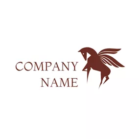 Pegasus Logo Brown Fly Pegasus Icon logo design