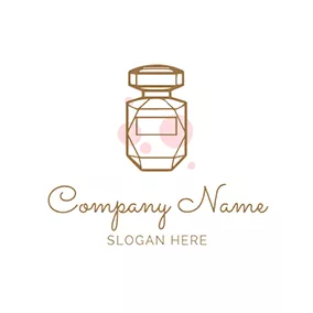 Logótipo Perfume Brown Geometry Perfume Button logo design