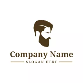 Brown Hair and Hipster logo design