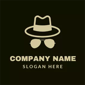 Clothing Brand Logo Brown Hat and Glasses logo design