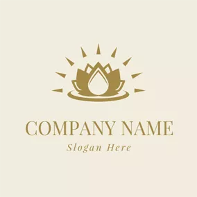 Lotus Logo Brown Light and Blooming Lotus logo design