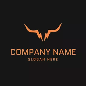 Longhorn Logo Brown Lightning and Longhorn logo design