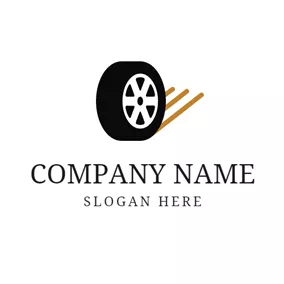 Tire Logo Brown Line and Black Tire logo design