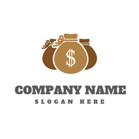 Finance & Insurance Logo Brown Money Bag logo design