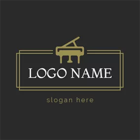 Piano Logo Brown Piano and Jazz logo design