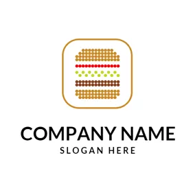 Burger Logo Brown Square and Abstract Burger logo design