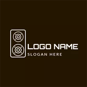 Music Logo Brown Stereo Equipment logo design