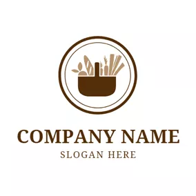 超市logo Brown Stewpot and Carrot logo design